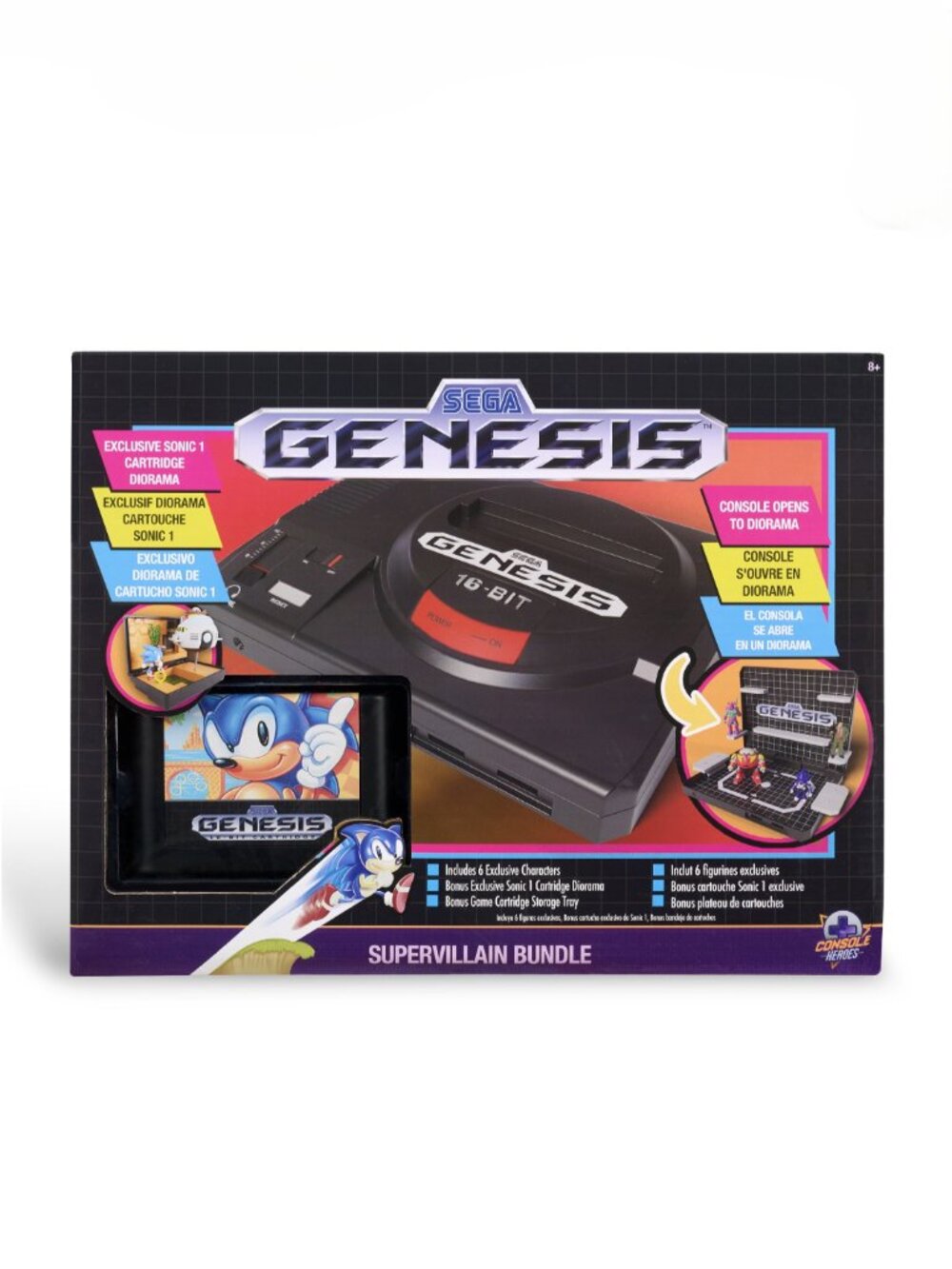 (BNIB) Console Heroes SONIC THE HEDGEHOG Sega Genesis Display Console